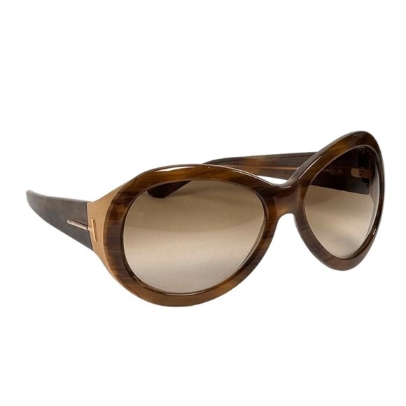 Tom Ford Elisabeth TF27 Sunglasses 62/17-125 Oval Brown Tortoise Gold Unisex - Picture 8 of 14